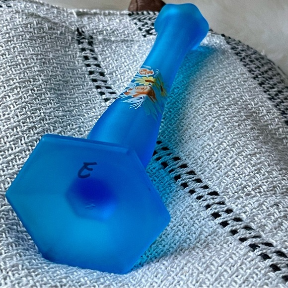 Westmoreland | Vintage | Blue Mist Hand Painted Floral Satin Glass Bud Vase 9.5" - Picture 8 of 13